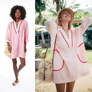 Pomander Place Tuckernuck Pink Salt Gauze Lizzie Tunic Dress Medium